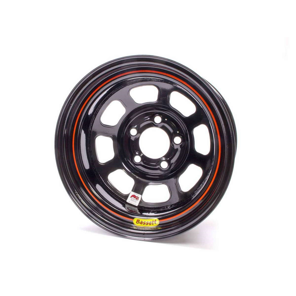 Bassett IMCA D-Hole Wheel - 15" x 8" - 5 x 5" - Black - 1" Back Spacing - 19 lbs.