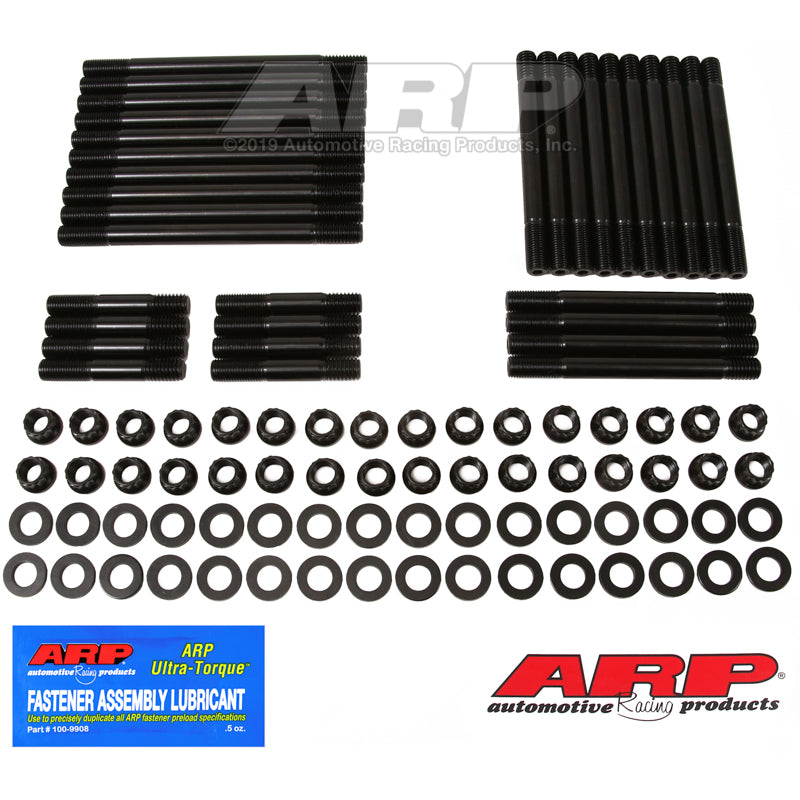 ARP Cylinder Head Stud 12 Point Nuts Chromoly Black Oxide - Aftermarket Head - 10" Long Exhaust Studs