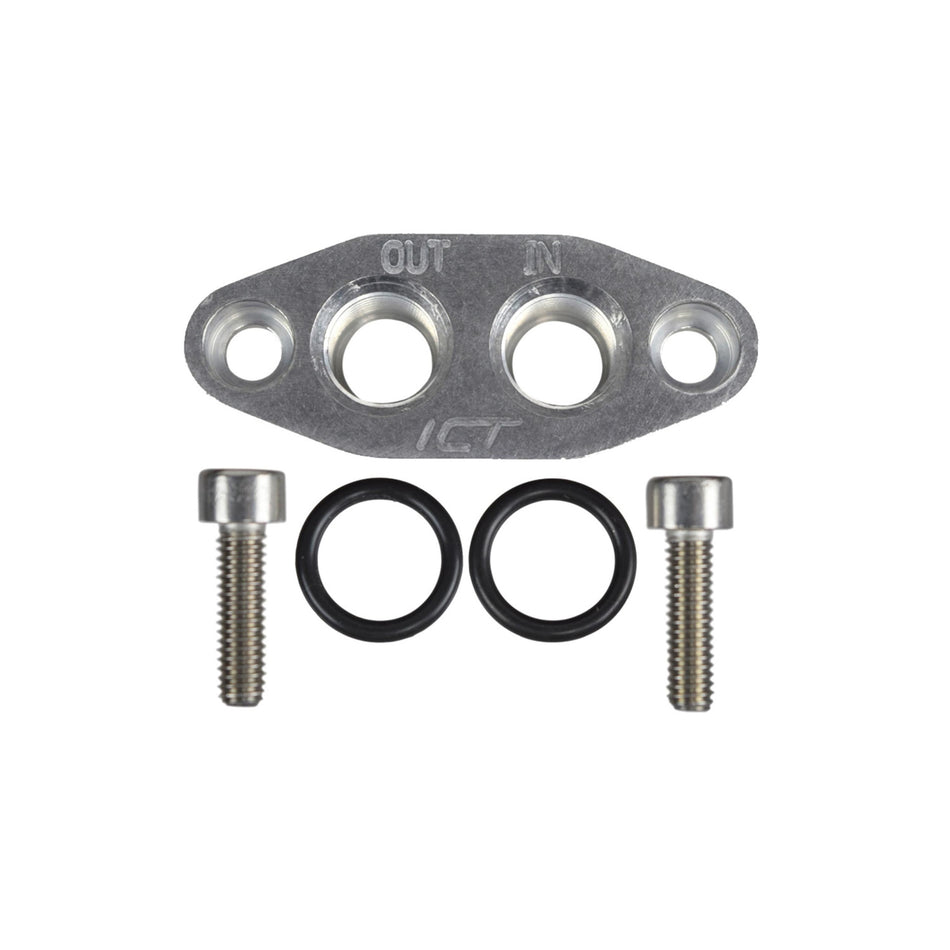 ICT Billet Oil Cooler Adapter - 6 AN Female O-Ring Outlet - Hardware/O-Rings - Aluminum - GM LS-Series