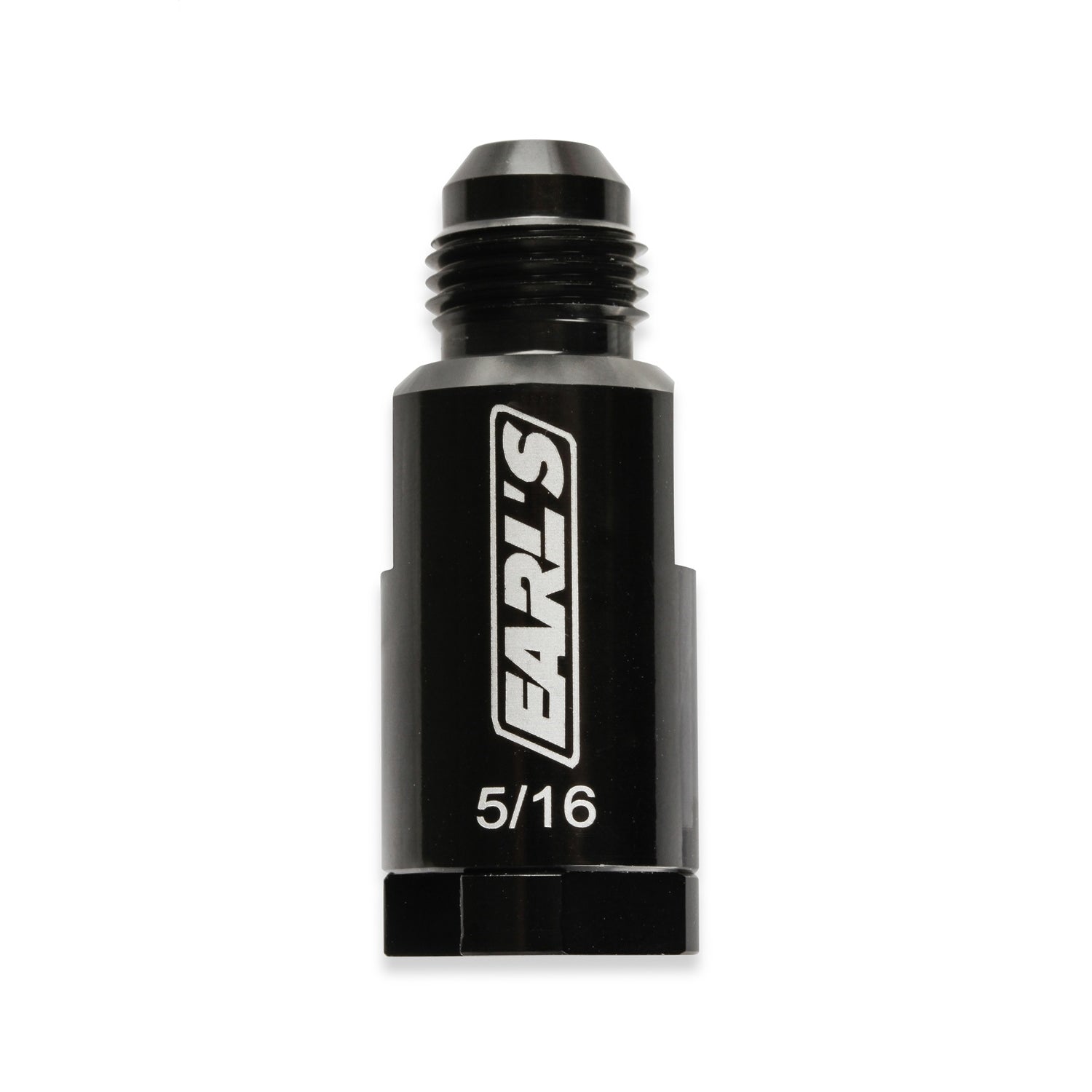 Earl's Fuel Line Adapter Fitting - Straight - 5/16" SAE Female Quick Disconnect to 6 AN Male - Aluminum - Black