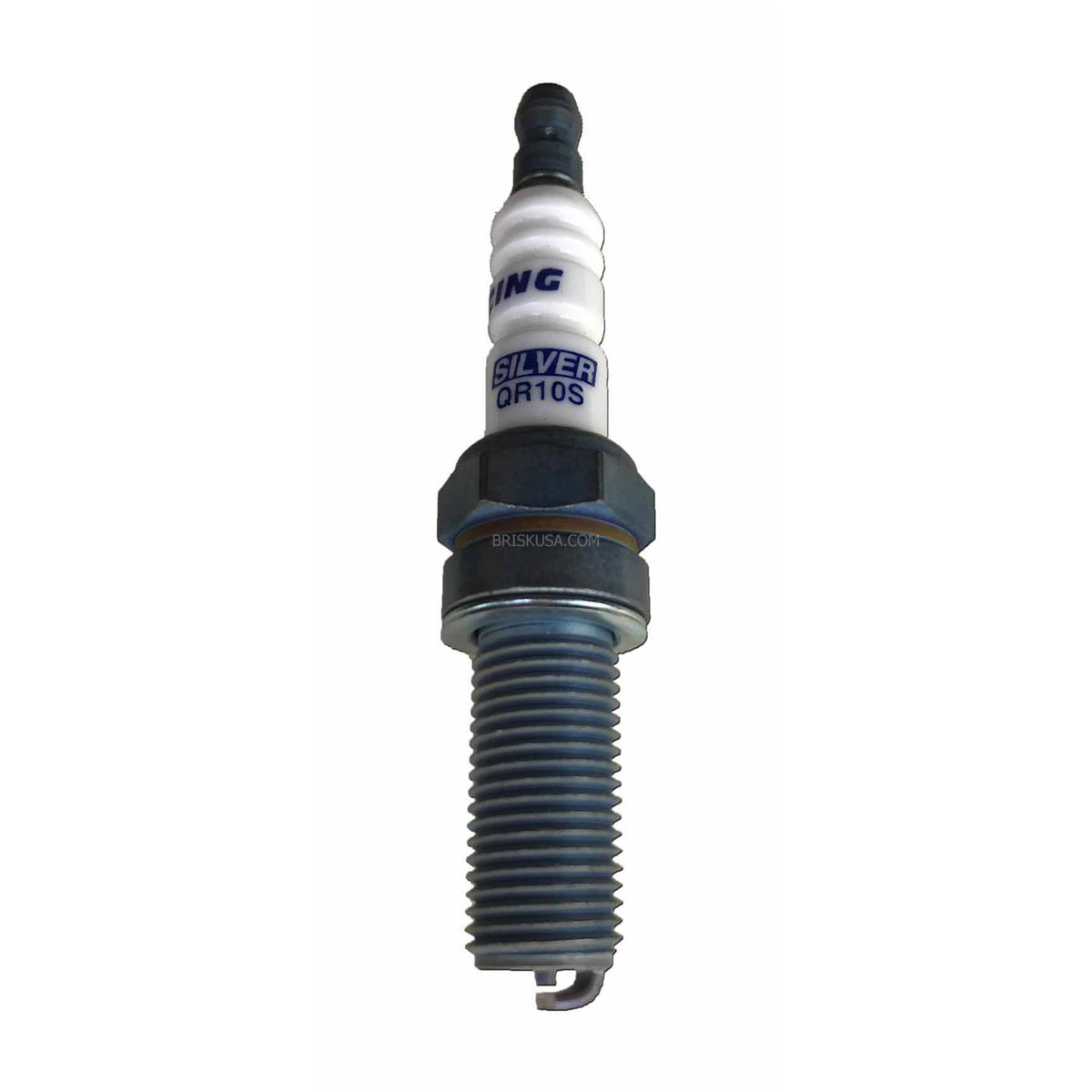 Brisk Silver Racing Spark Plug - 12 mm Thread - 26.1 mm R - Heat Range 10 - Gasket Seat - Resistor QR10S