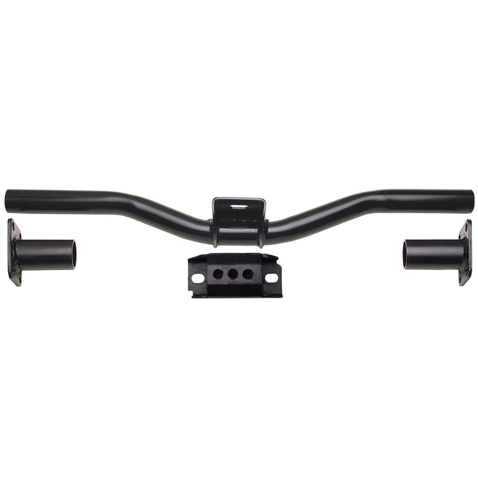 Trans-Dapt Bolt-On Transmission Crossmember - 3 in Drop - 26 in to 36 in Frame Rail Width - Rubber Pad - Black Paint 6559