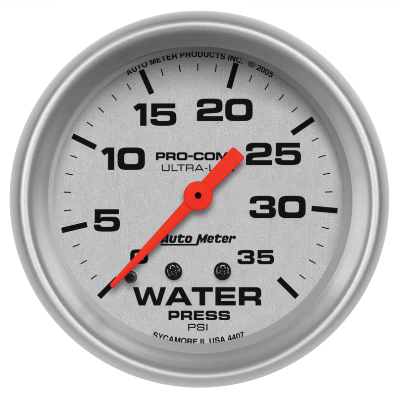 Auto Meter 2-5/8" Water Pressure Gauge - 0-35 PSI