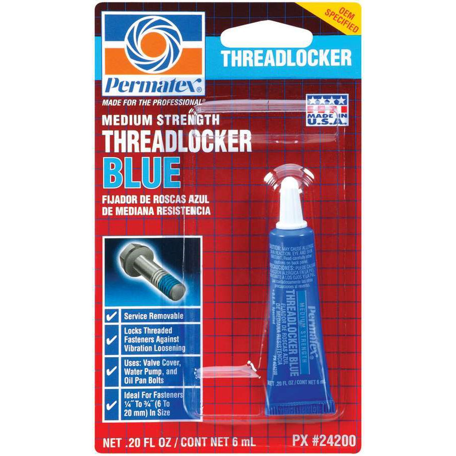 Permatex Medium Strength Threadlocker - Blue - 6 ml Tube