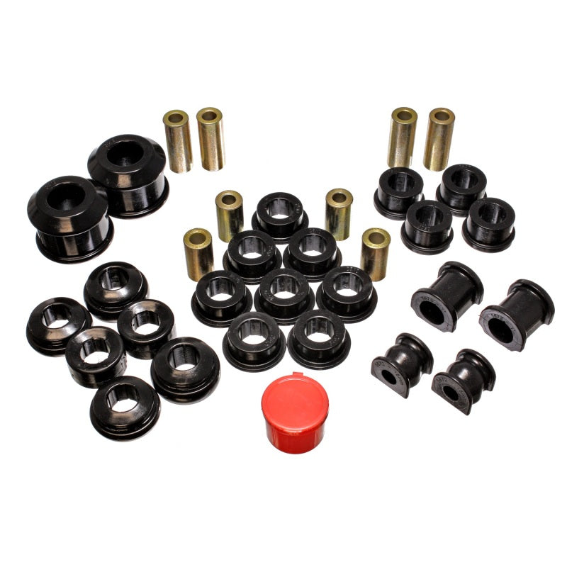 Energy Suspension Hyper-Flex Bushing Kit - Suspension Bushings - Master Set - Black / Cadmium - Honda Civic 2002-05