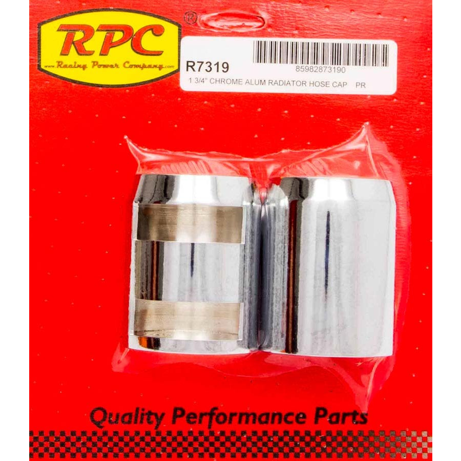 Racing Power Aluminum Radiator Hose End Cap Chrome - Pair