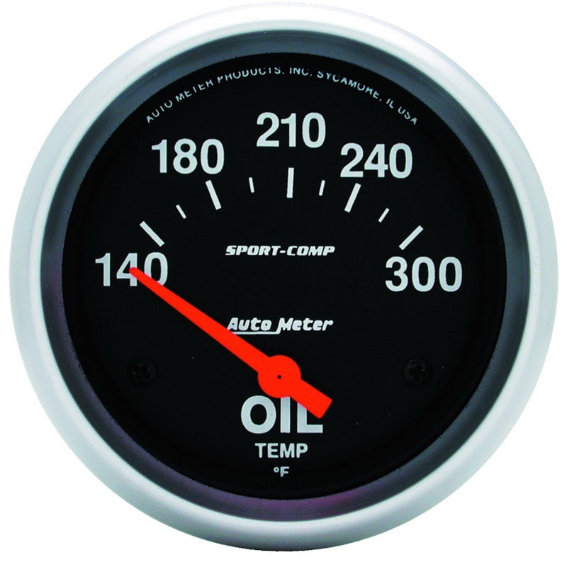 Auto Meter Sport-Comp Electric Oil Temperature Gauge - 2-5/8" - 140-300