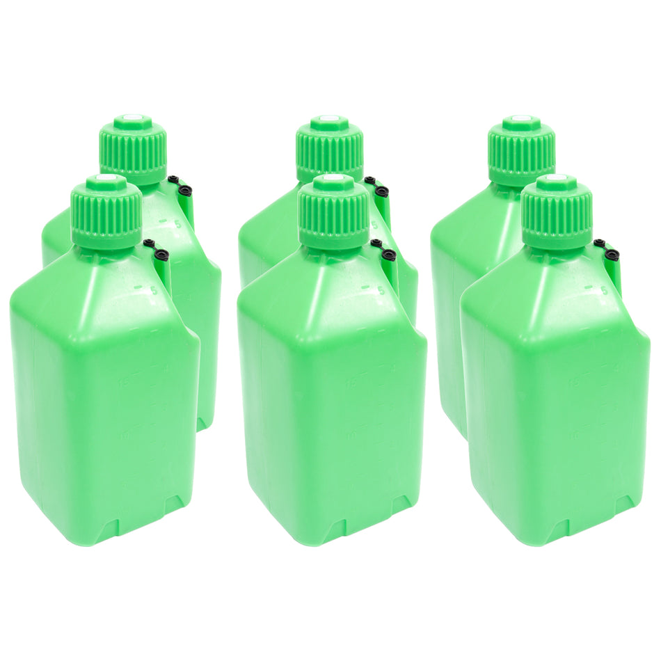 Scribner Plastics 5 Gallon Utility Jug - Glow Green (Case of 6)