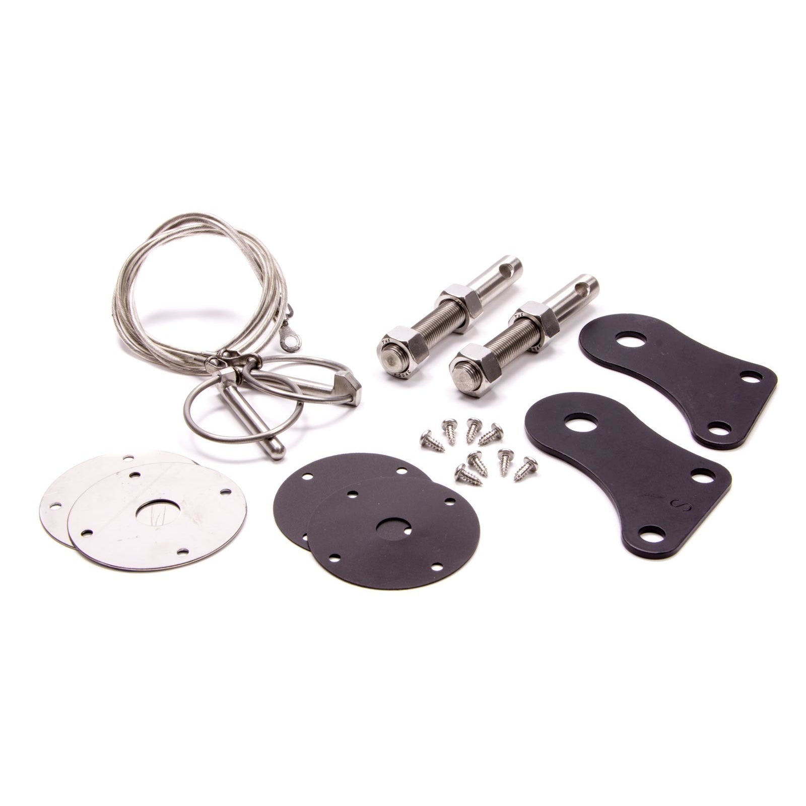Drake Muscle Cars 1/2 x 4" Long Hood Pin 2-1/2" Diameter Scuff Plates Hairpin Clips/Hardware/Lanyards Stainless
