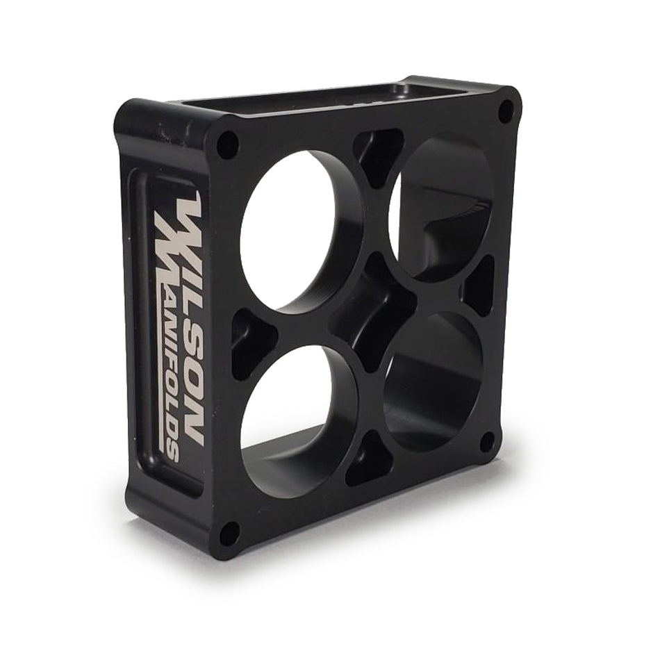 Wilson Manifolds Carburetor Adapter - 2" Thick - 4 Hole - Dominator - Aluminum - Black