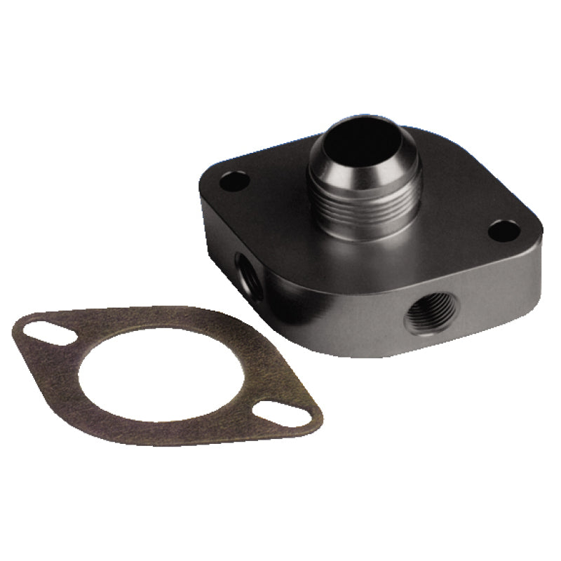 Moroso Billet Water Filler Neck -16 AN Fitting and Two 3/8" NPT Female Ports