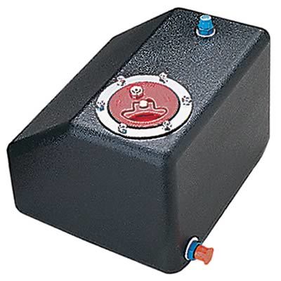 Jaz Products Econo-Rail 4 Gallon Fuel Cell - 12.5 in Wide x 10.75 in Deep x 8.75 in Tall - 8 AN Outlet - 6 AN Vent - Foam - Black