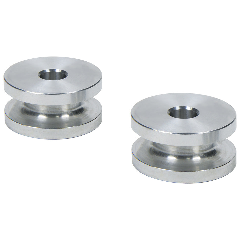 Allstar Performance Hourglass Spacers - Aluminum - 1/4" I.D. x 1" O.D. x 1/2" (Pair)