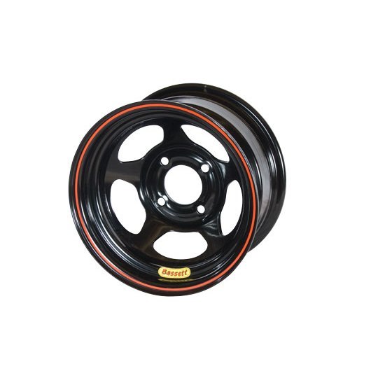Bassett 8 Spoke D-Hole Lightweight Wheel - 13 x 8 in - 3.000 in Backspace - 4 x 4.25 in Bolt Pattern - Black