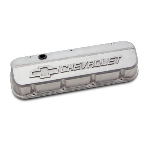 Proform Slant-Edge Tall Valve Cover - Baffled - Breather Hole - Raised Chevrolet Logo - Big Block Chevy (Pair)