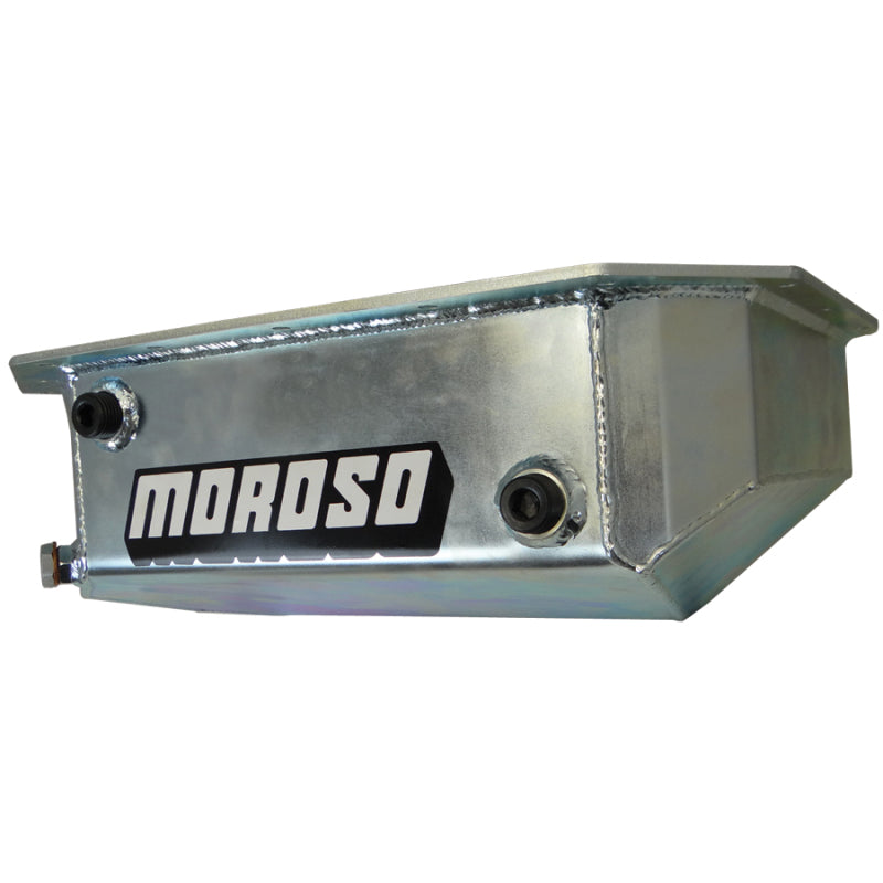 Moroso Street/Strip Engine Oil Pan - Driver Side Sump - 7 qt - 5.500" Deep - Baffled - Steel - Zinc Oxide - Honda K-Series