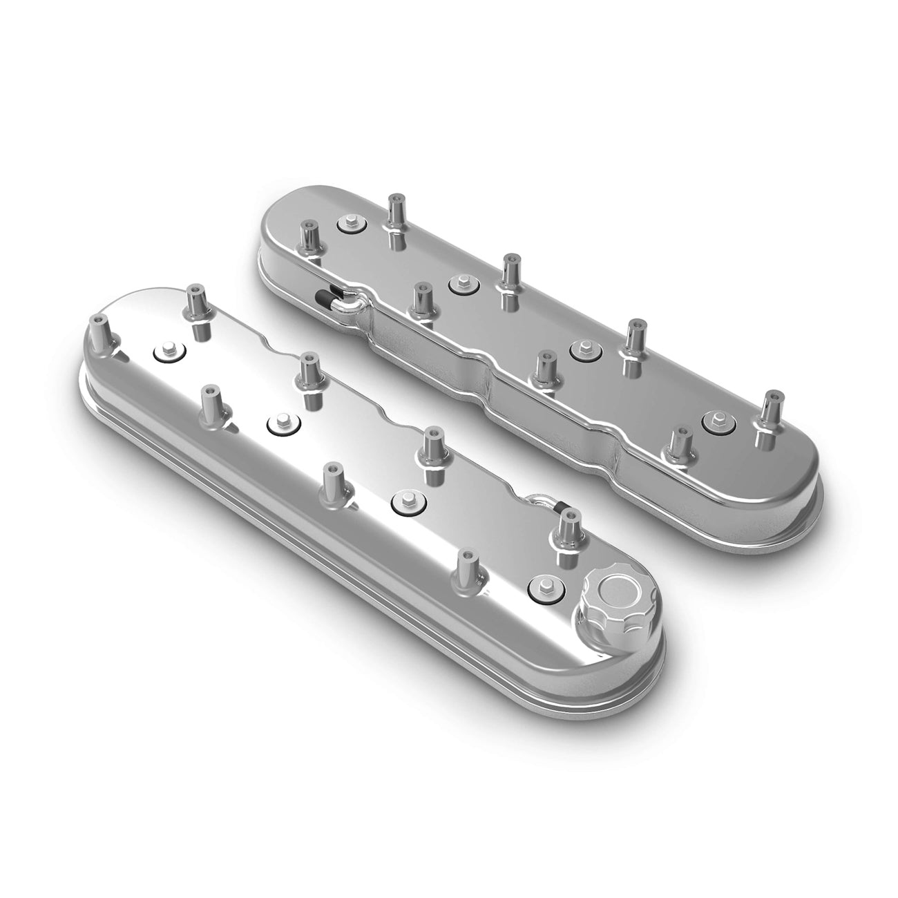 Holley Aluminum Tall LS Valve Covers - Polished - Polished - GM LS-Series