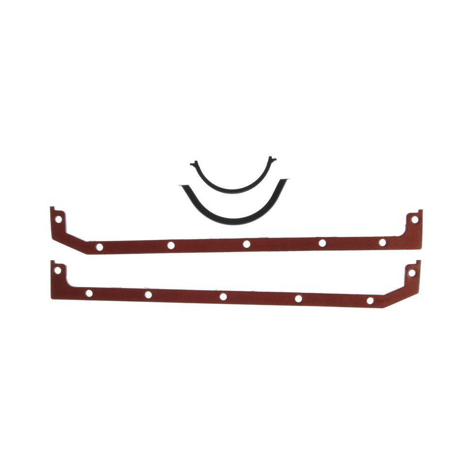Clevite Oil Pan Gasket Set - 1 Piece - Steel - Core Laminate - Thick Front Seal - 1 Piece Seal - SB Chevy