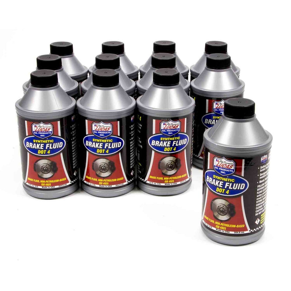 Lucas Oil Products DOT 4 Brake Fluid Synthetic 12.00 oz - Set of 12