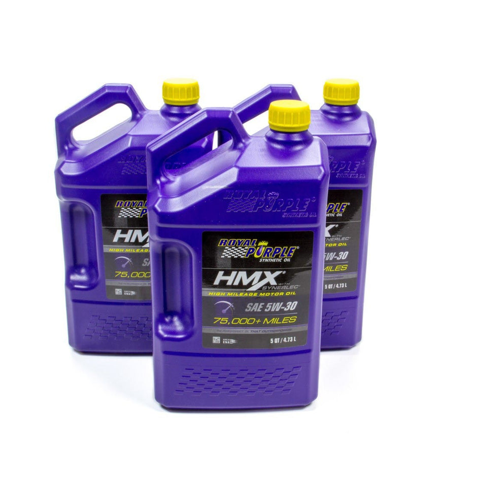 Royal Purple® HMX™ High Mileage Synthetic Motor Oil -5W30 - 5 Quart Bottle (Case of 3)