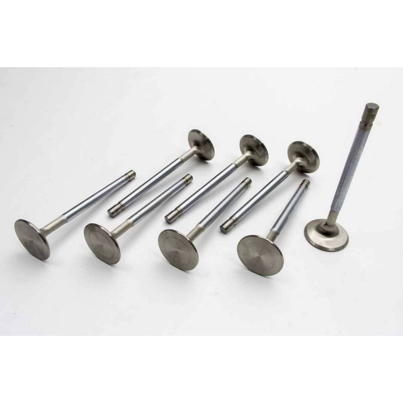 Manley Street Flo Exhaust Valves - SB Chevy - Size: 1.500" - Stem: .3415", Installed Height: Stock (Set of 8)