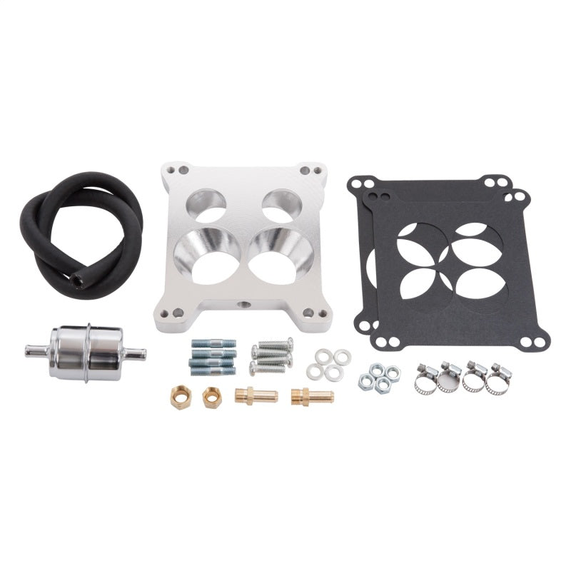 Edelbrock Carb to Q-Jet Adapter Kit - Quadrajet and Thermo-Quad Adapter w/ Fuel Line Kit