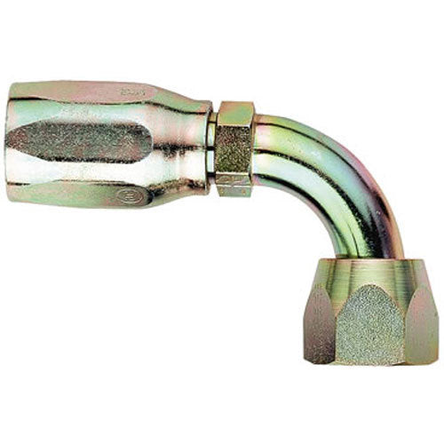 Aeroquip Steel Reusable #6 Hose to 9/16-18 Thread Size Female 90 Power Steering Hose End