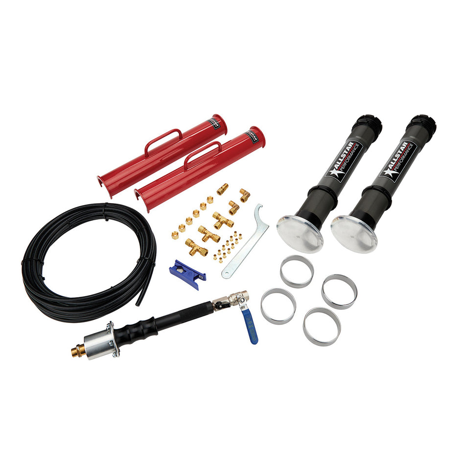 Allstar Performance Air Jack Kit - 15.25 in Lift - 3000 lb Max - Dirt Foot - Black