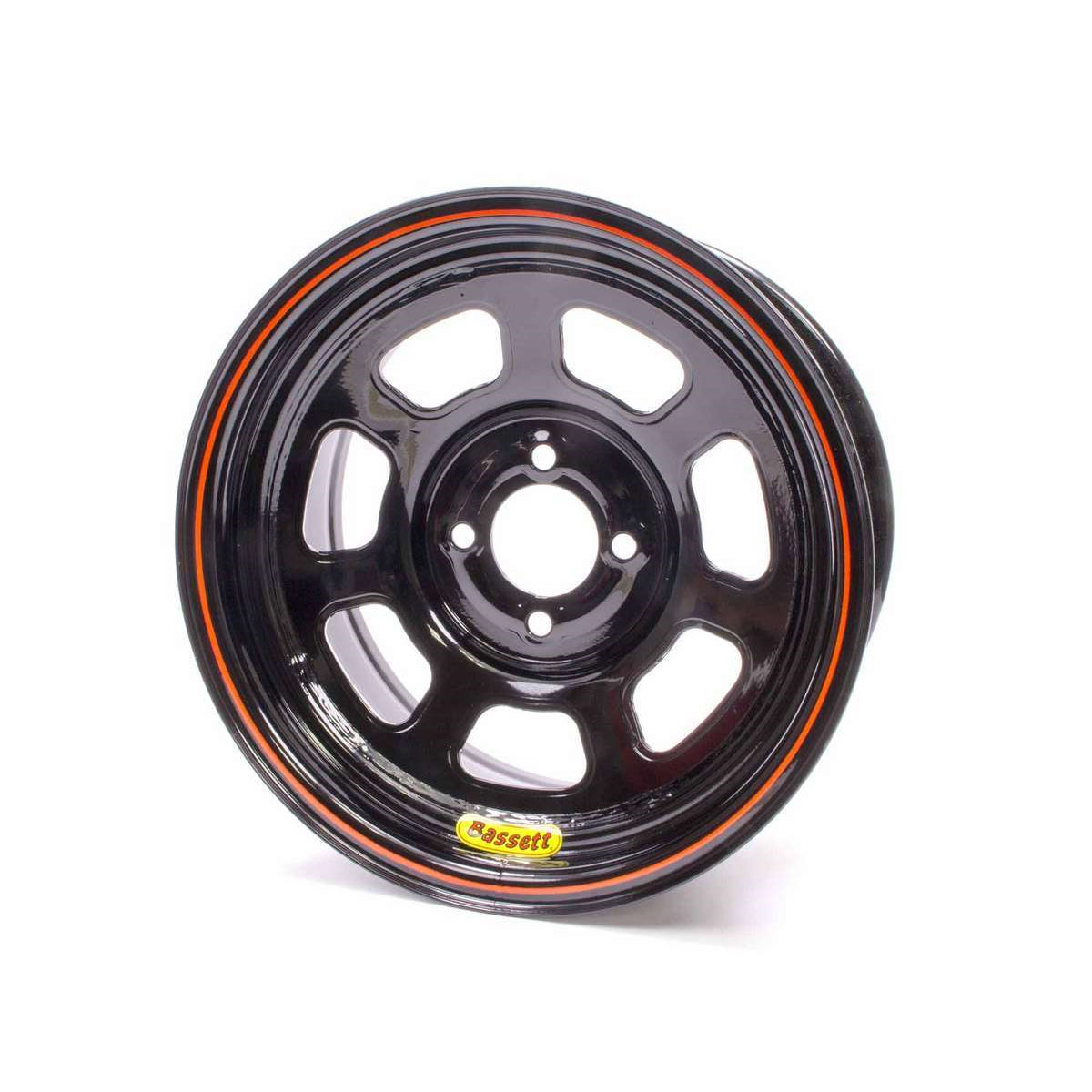 Bassett 14" Lightweight D-Hole Wheel - 14" x 7" - 4 x 100mm - 3.625" BS - Black