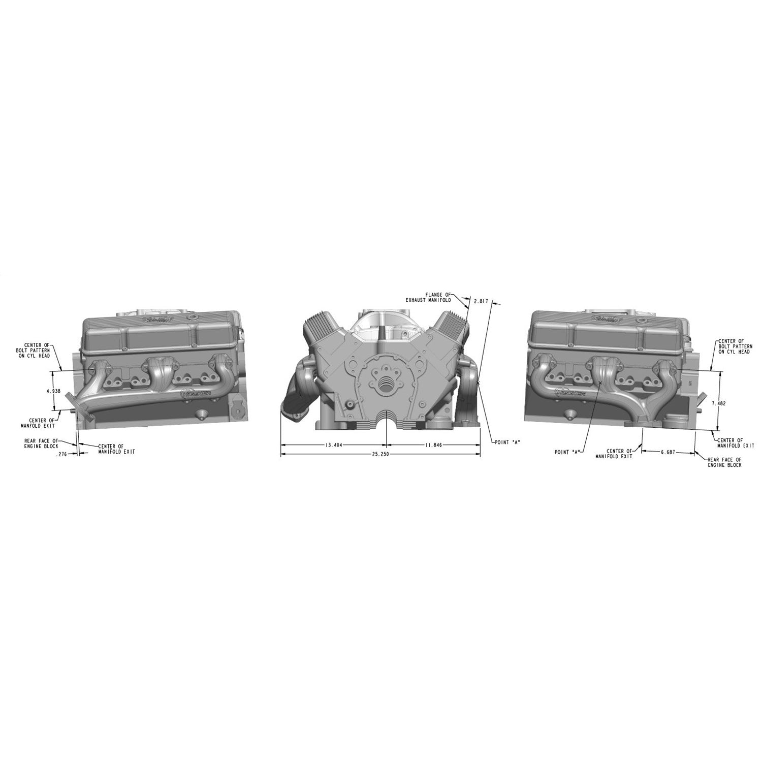Hooker Exhaust Manifold - 2-1/2 in Outlet - Raised D Port - Black Ceramic - Small Block Chevy (Pair)