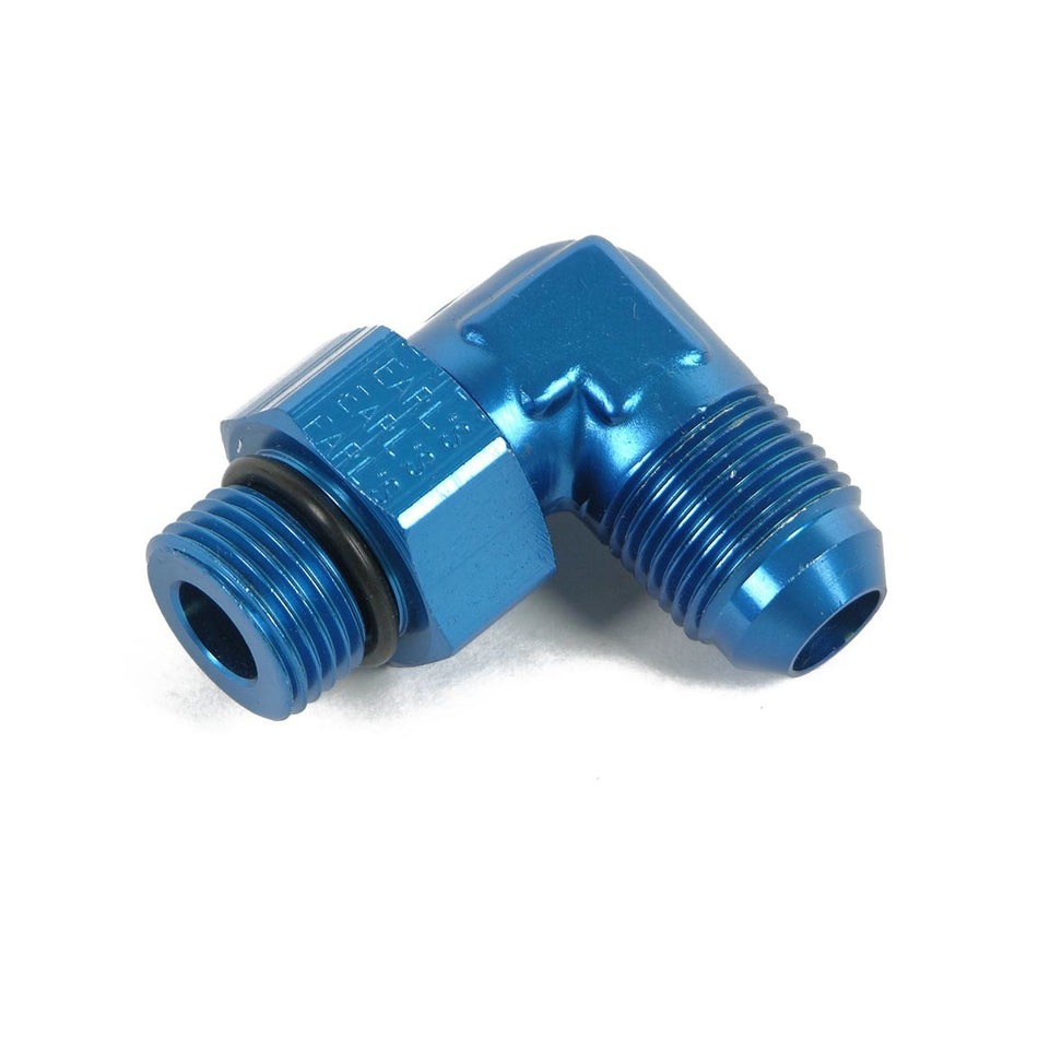 Earl's 10 AN Male to 10 AN Male O-Ring 90 Degree Adapter - Blue Anodized