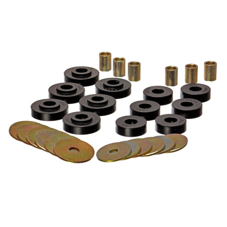 Energy Suspension Hyper-Flex Body Mount Bushing - Black / Cadmium - Chevy Corvette Hardtop 1963-67