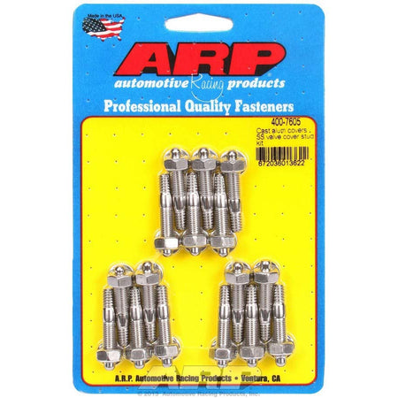 ARP Stainless Steel Valve Cover Stud Kit - Hex - Cast Aluminum Covers - 1/4"-20 Thread - Set of 16