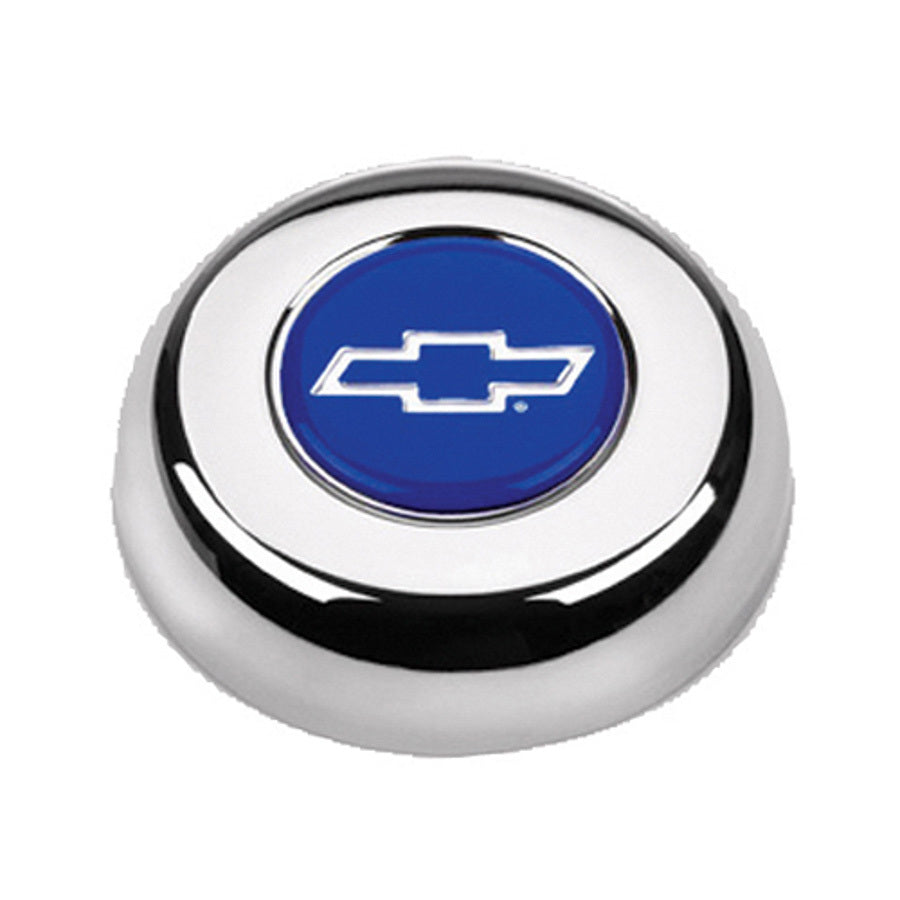 Grant Steering Wheels Blue Chevy Bowtie Logo Horn Button Steel Chrome Grant Classic/Challenger Series Wheels - Each