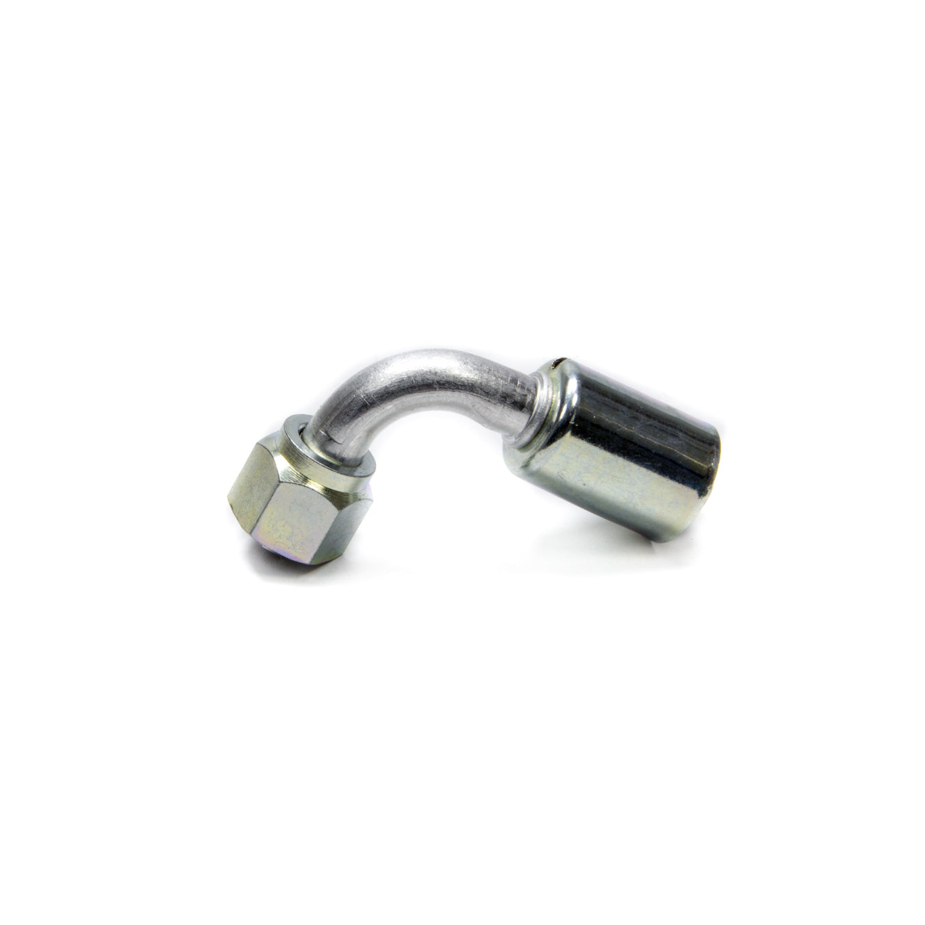 Vintage Air Hose End Fitting 90 Degree 8 AN Hose Crimp to 8 AN Female O-Ring - Aluminum/Steel