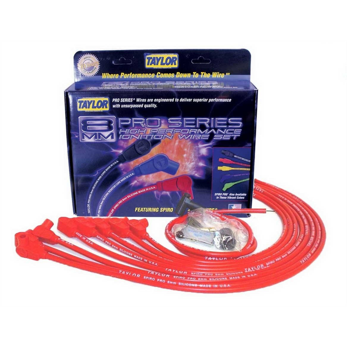 Taylor 8mm Pro "Race Fit" Wire Spark Plug Wire Set - Red