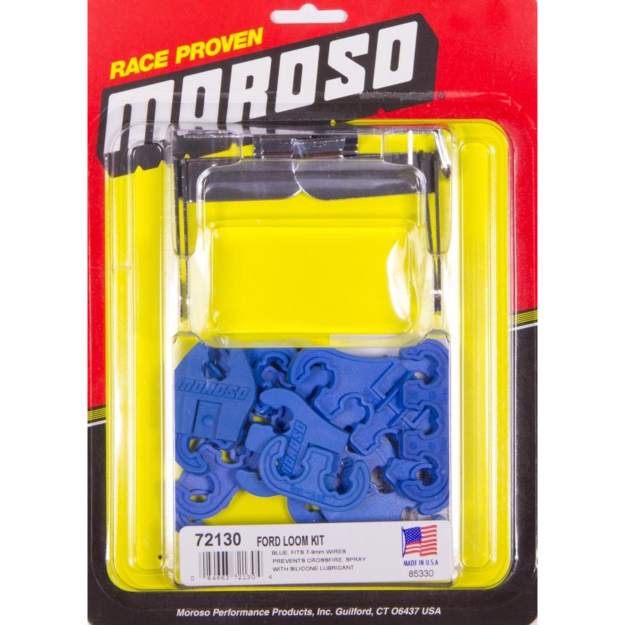 Moroso SB Ford Spark Plug Wire Loom - Ford Loom Kit - Blue - 7-8 mm