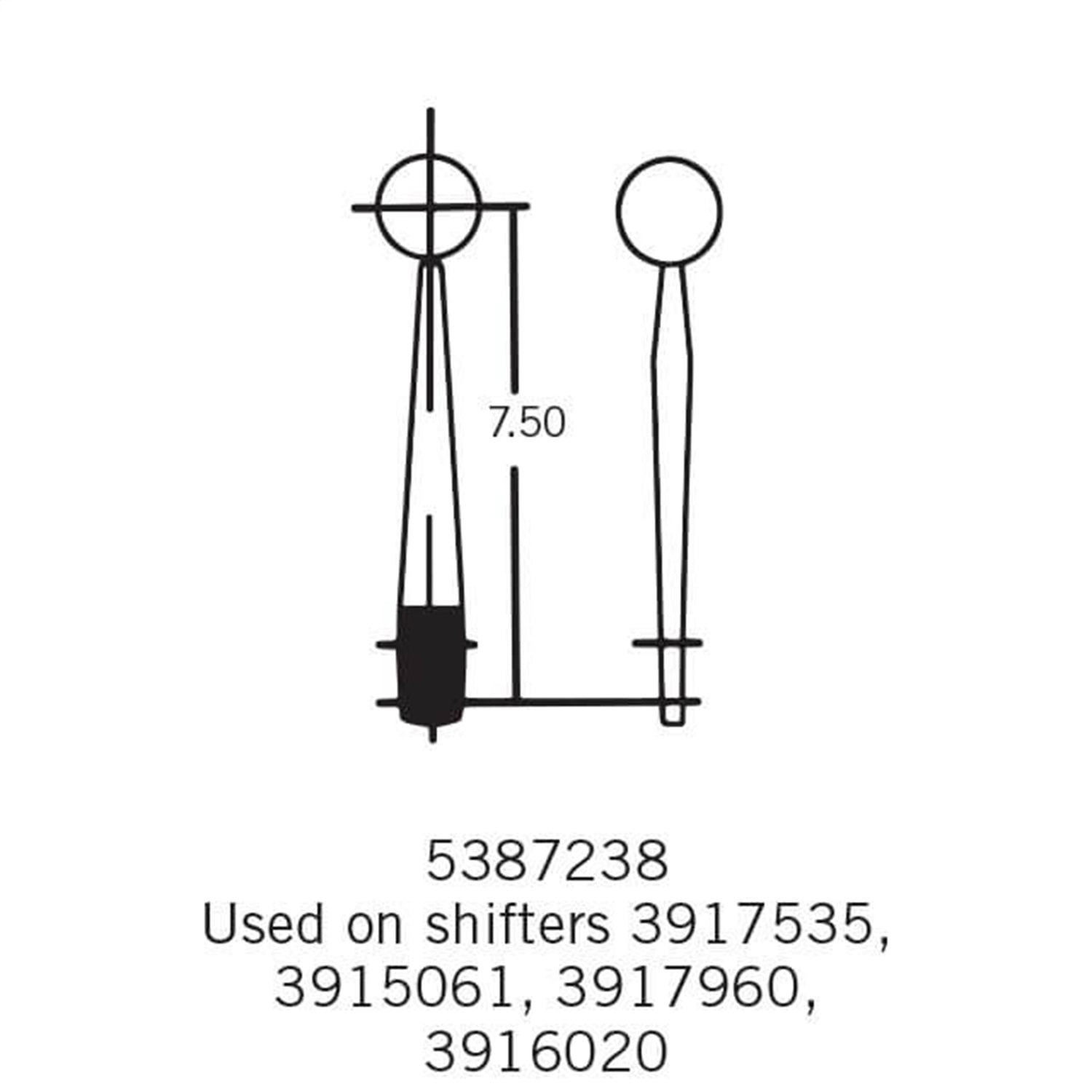 Hurst Competition Plus Straight Shifter Stick - 7.5 in - 3/8-16 in Thread - Chrome - Hurst Manual Shifters