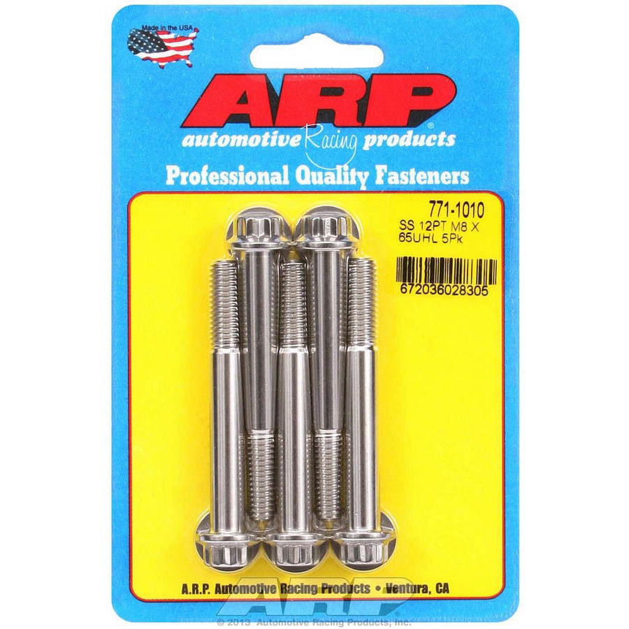 ARP Stainless Steel Bolt Kit - 12 Point (5) 8mm x 1.25 x 65mm