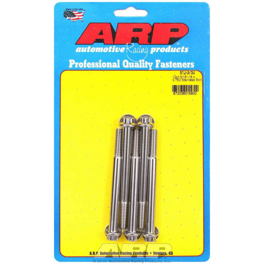 ARP 5/16-18" Thread Bolt 3-3/4" Long 3/8" 12 Point Head Stainless - Natural