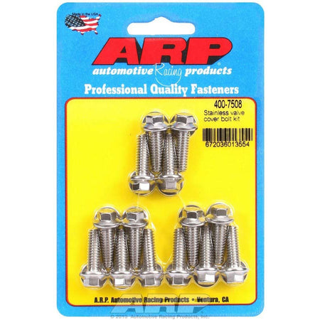 ARP Stainless Steel Valve Cover Bolt Kit - For Cast Aluminum Covers - 1/4"-20 - .812" Under Head Length - Hex (14 Pieces)