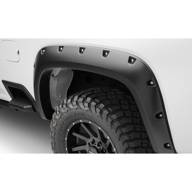 Bushwacker Pocket Style Fender Flare - Front/Rear - 2" Wide - Plastic - Black - (Set of 4)