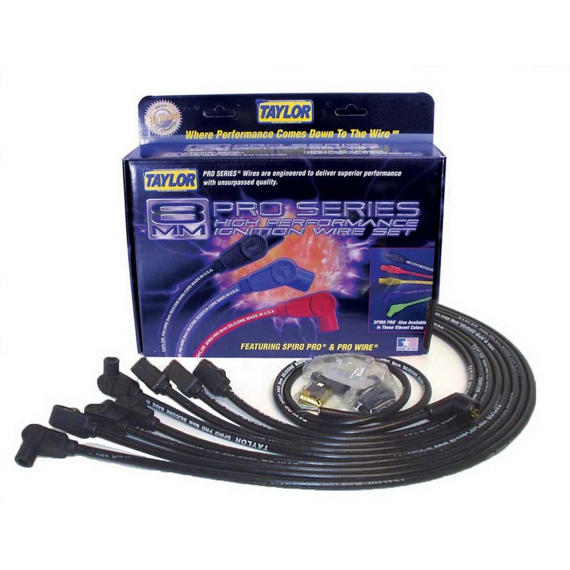 Taylor 8mm Pro "Race Fit" Wire Spark Plug Wire Set - Black