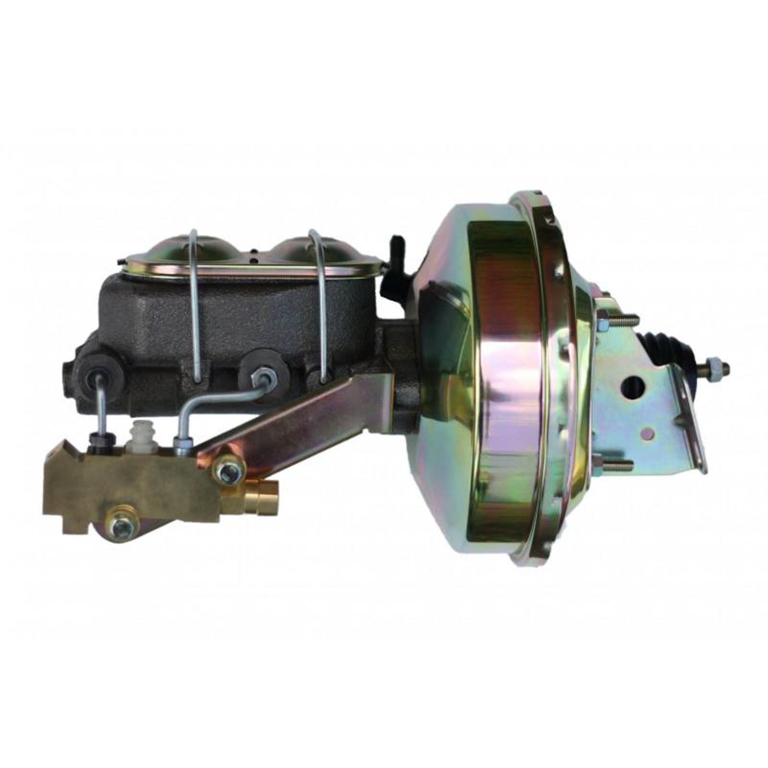 Leed Master Cylinder and Booster - Dual Integral Reservoir - 9" OD - Single Diaphragm - Steel - Zinc Plated - GM