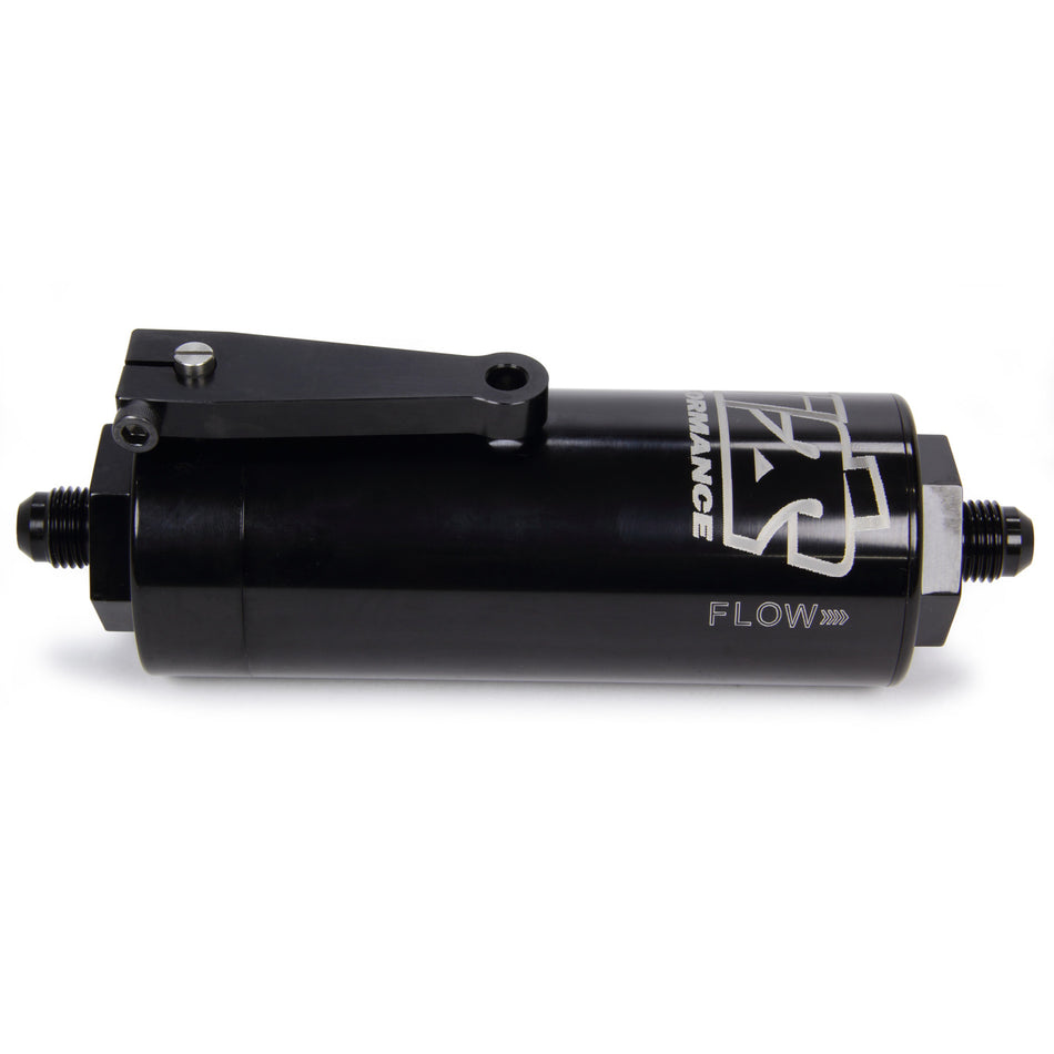 Ti22 6 AN Fuel Filter With Shutoff Black 100 Micron