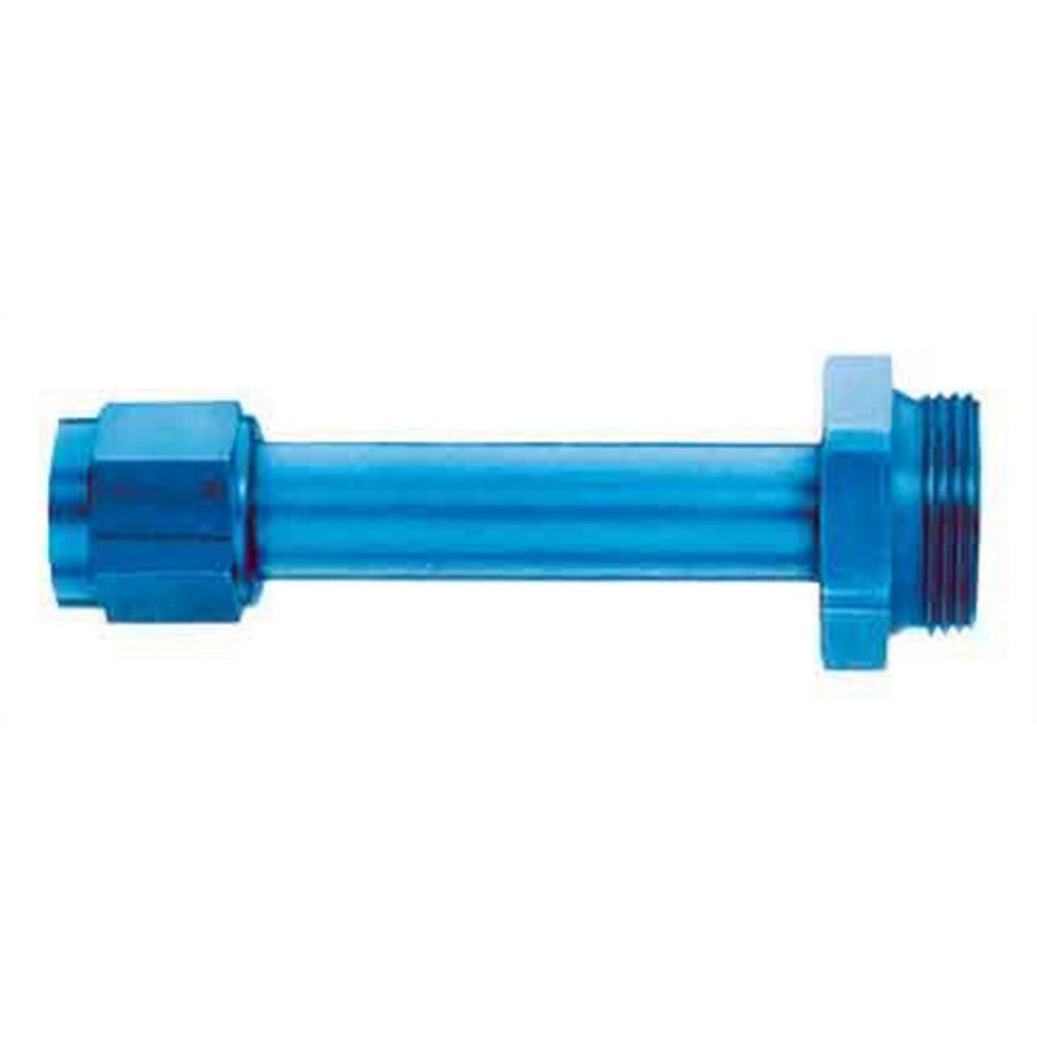 Aeroquip 6 AN Female to 7/8-20 in Male Straight Carburetor Inlet Fitting - Blue Anodized - Holley Carburetors