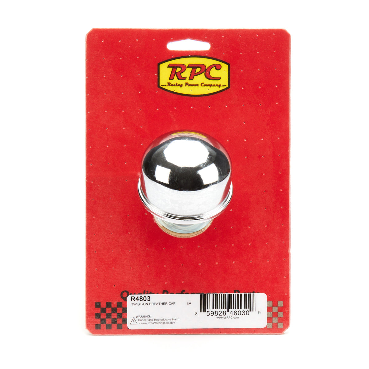 Racing Power Twist-On Round Breather - Chrome