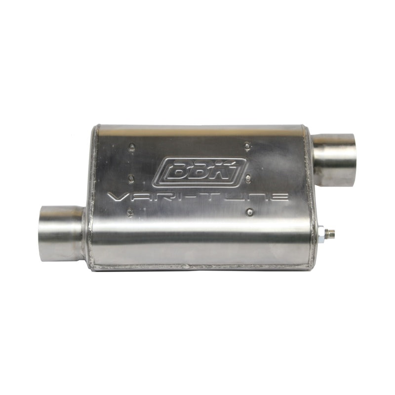 BBK Performance VariTune Muffler 3" Offset Inlet/Outlet 18 x 10 x 5" Oval Body 22" Long - Stainless