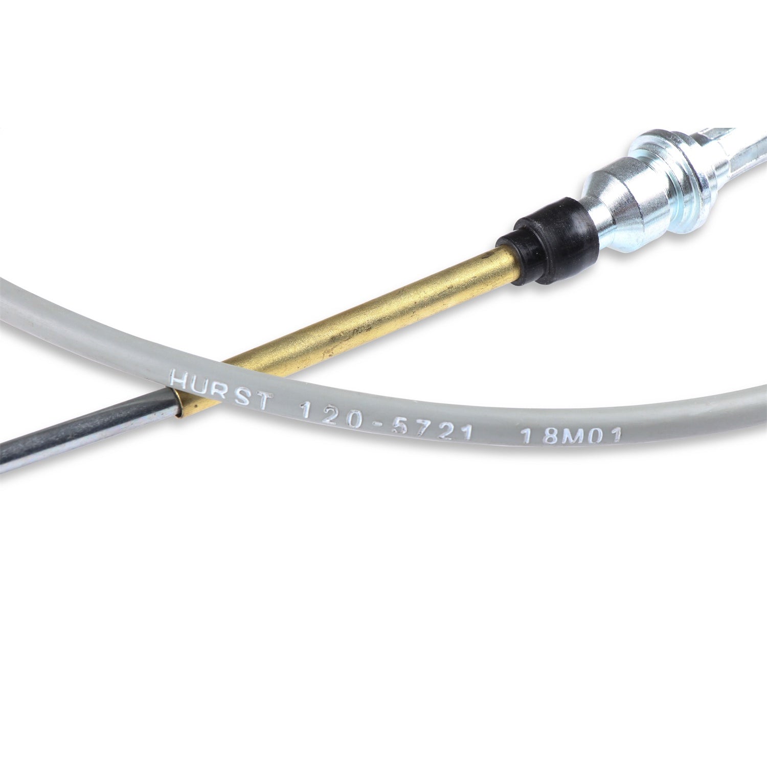 Hurst Shifter Cable - 5 ft Long - Stainless Cable - Plastic Liner - Gray - Hurst Auto Stick 3/Quarter Stick / Quarter Stick 2