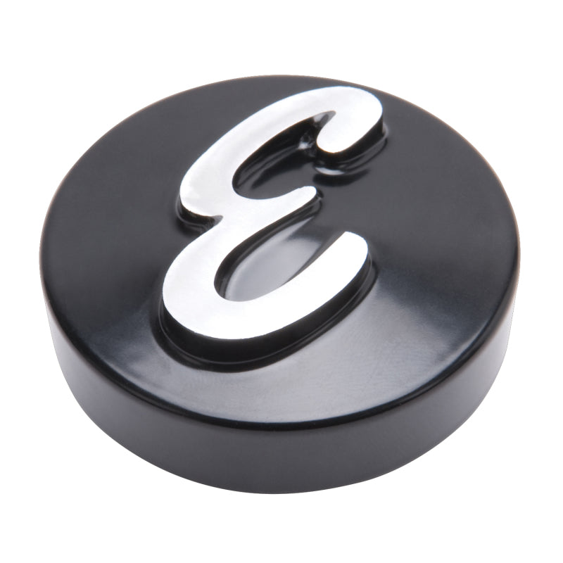 Edelbrock Air Cleaner Nut 1/4-20" Thread E Logo White Aluminum - Black Anodize